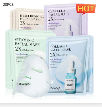 Masque Visage en Tissu – Collagène, Acide Hyaluronique & Vitamine C