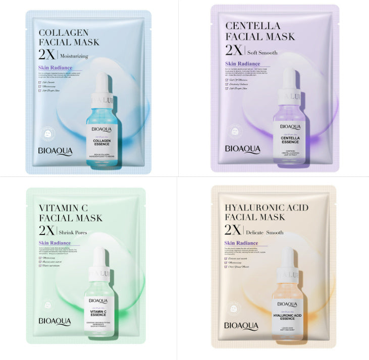 Masque Visage en Tissu – Collagène, Acide Hyaluronique & Vitamine C